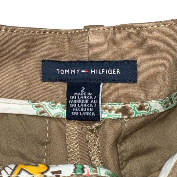 TOMMY HILFIGER Womens Tan Pocketed Belted Pleated High Waist Shorts size 2✨ - Picture 4 of 9